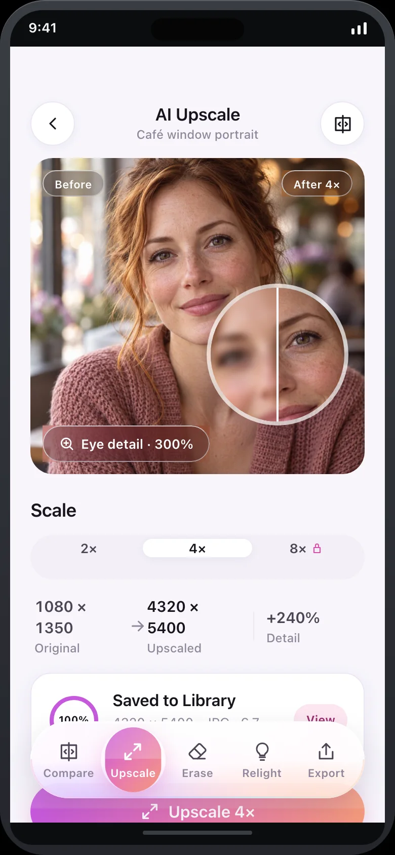 Lumetta (AI Photo Retouch) — Upscale