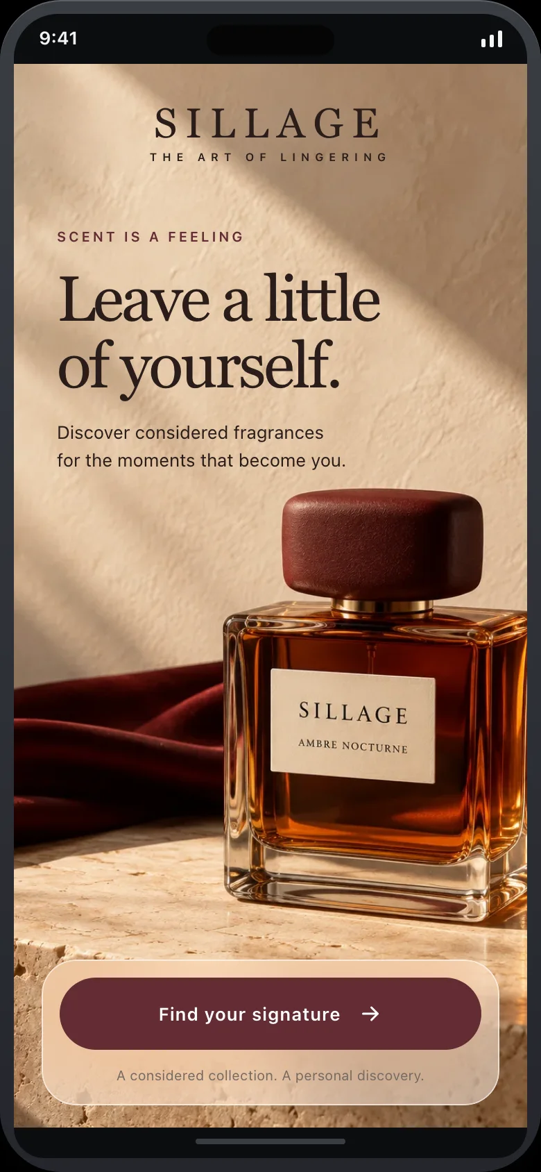 Sillage (Perfume Boutique) — Onboarding