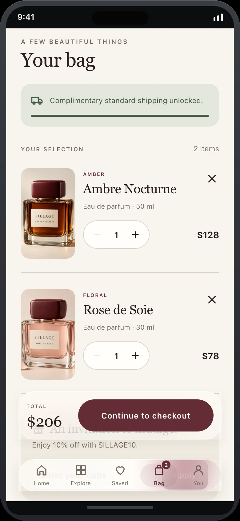 Sillage (Perfume Boutique) — Cart