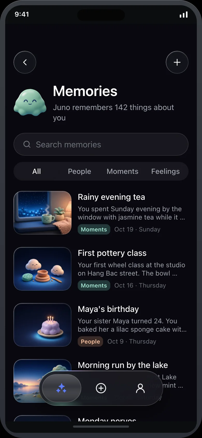 Mimbly (AI Companion) — Memories