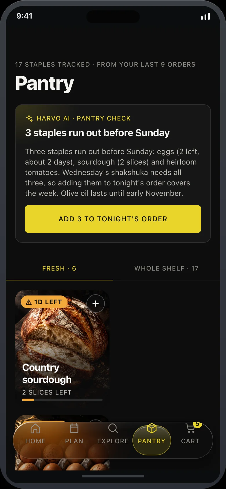 Harvo (AI Grocery Delivery & Recipe-to-Cart) — Pantry