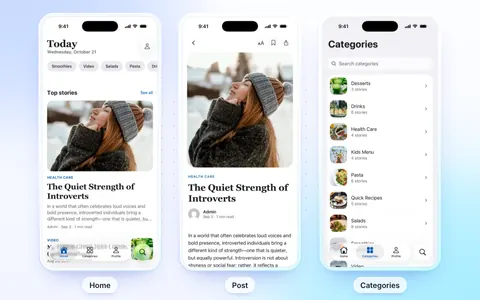 WordPress news app guide preview
