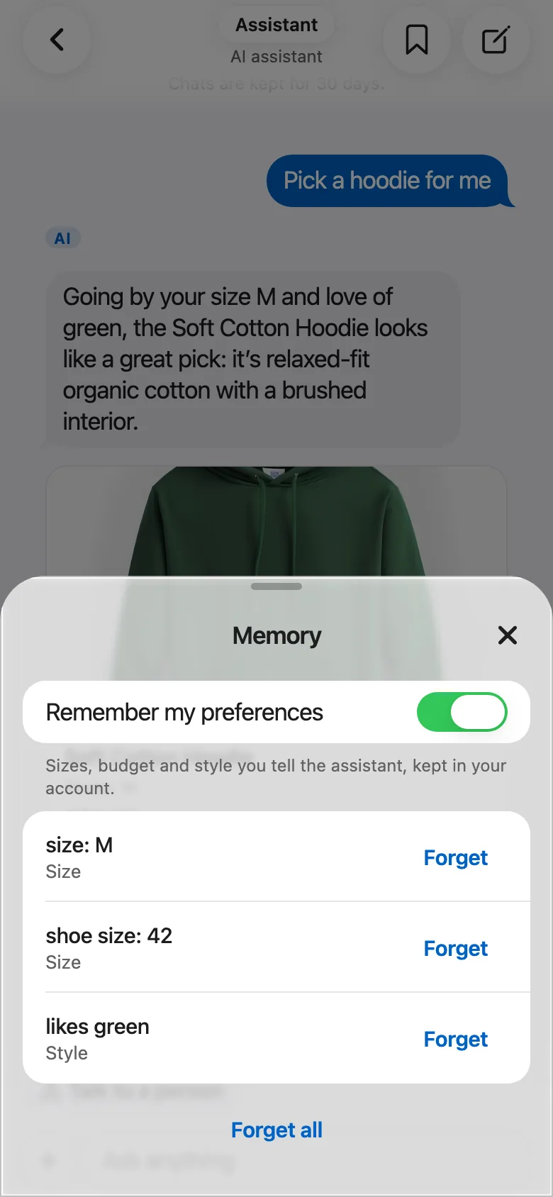 FluxNative Commerce — Remembers, if asked