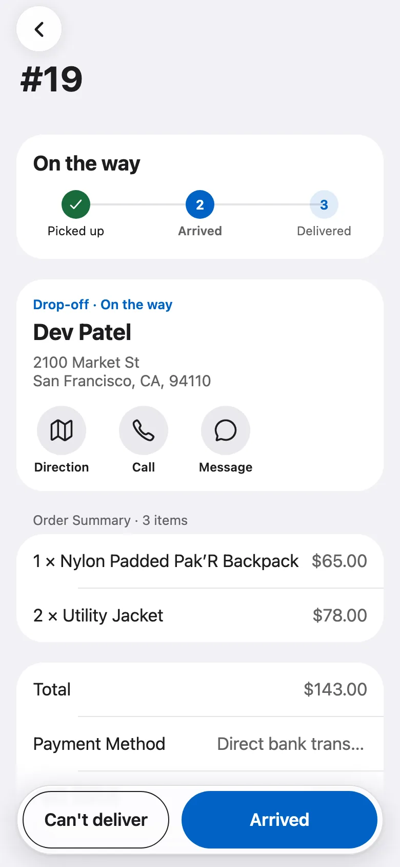FluxNative Commerce — Picked up, arrived, delivered