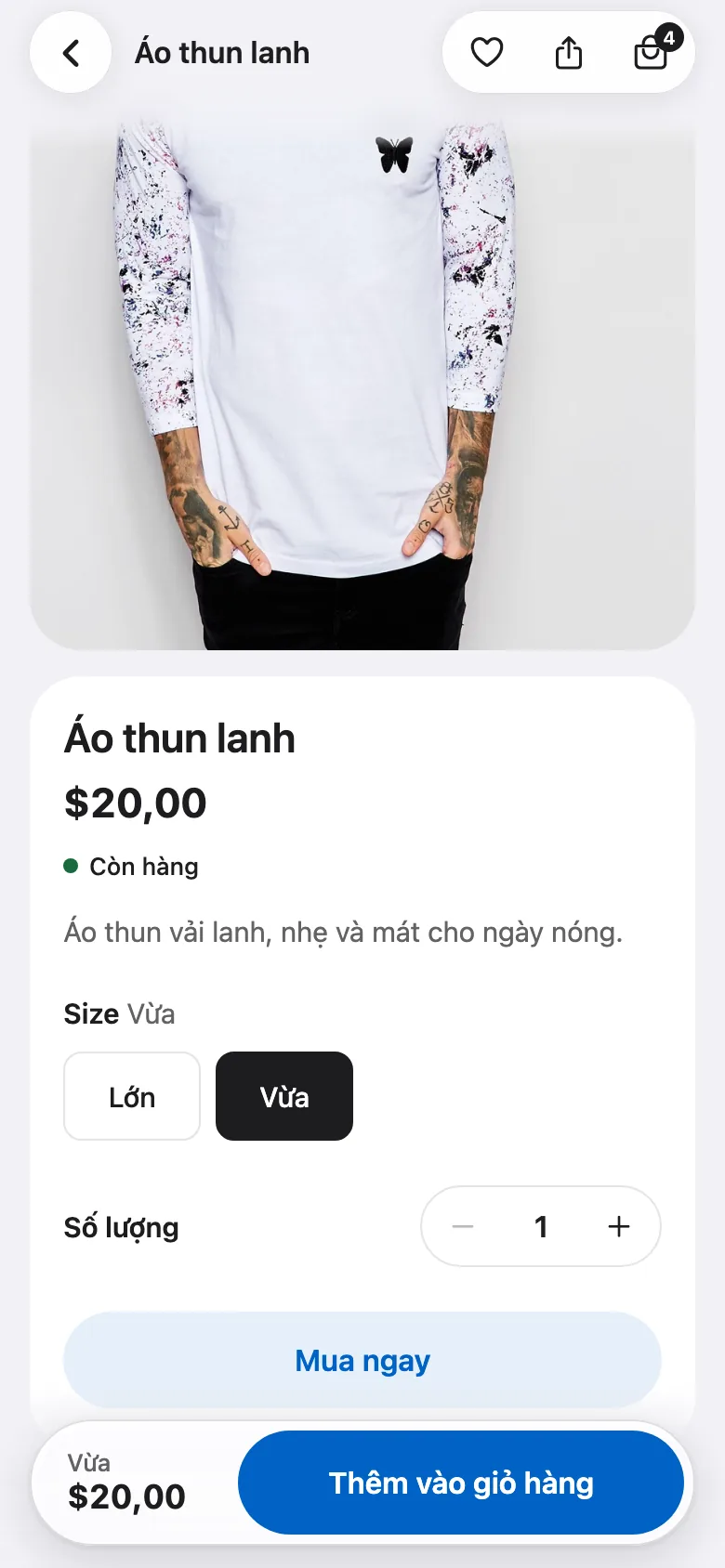 FluxNative Commerce — Store content in Vietnamese