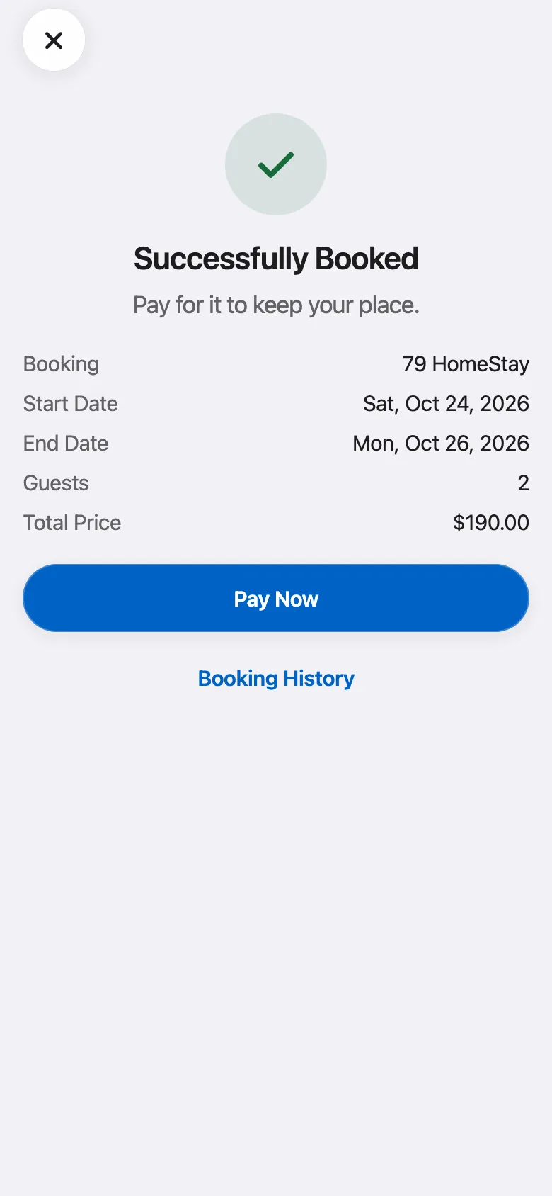FluxNative Commerce — Booked, then Pay Now