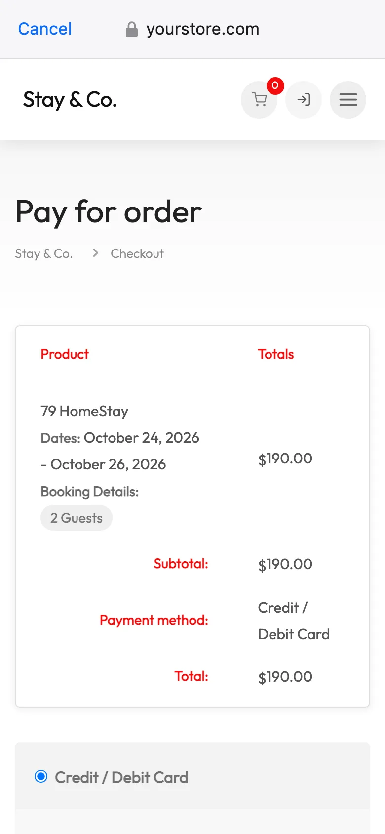 FluxNative Commerce — Your shop's pay page, in the app