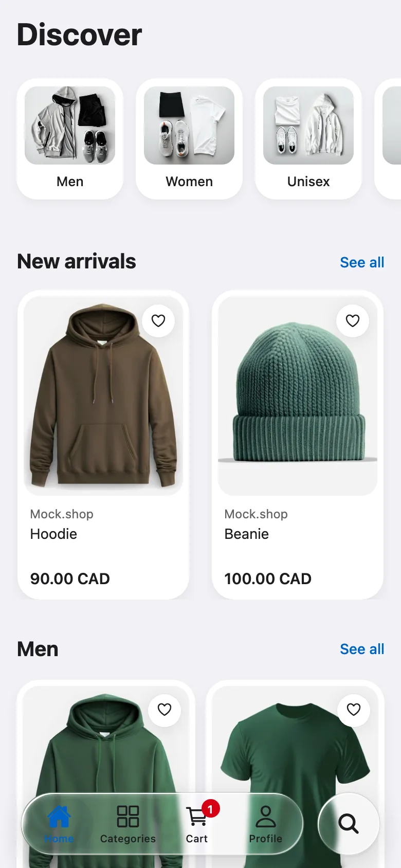 FluxNative Commerce — Home from your collections